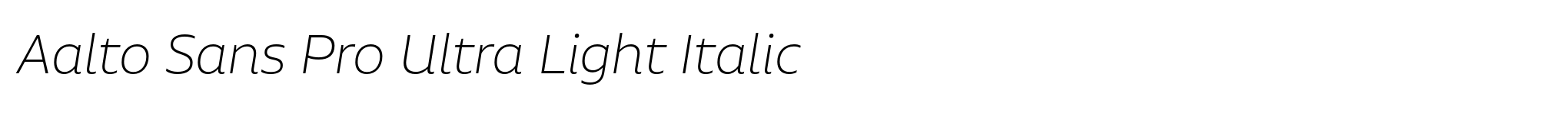 Aalto Sans Pro Ultra Light Italic image